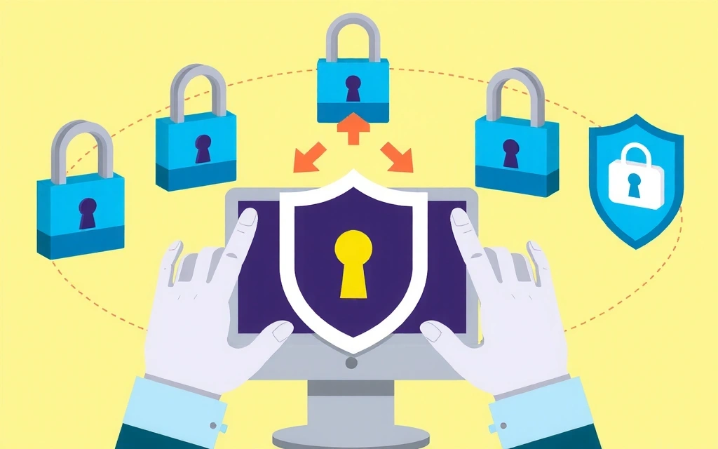 Ilustración de seguridad de datos y privacidad en línea