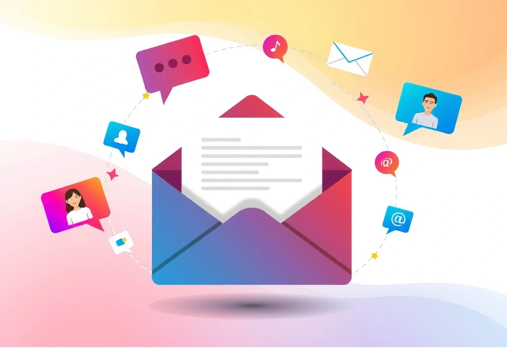 Ilustración de correo electrónico y comunicación