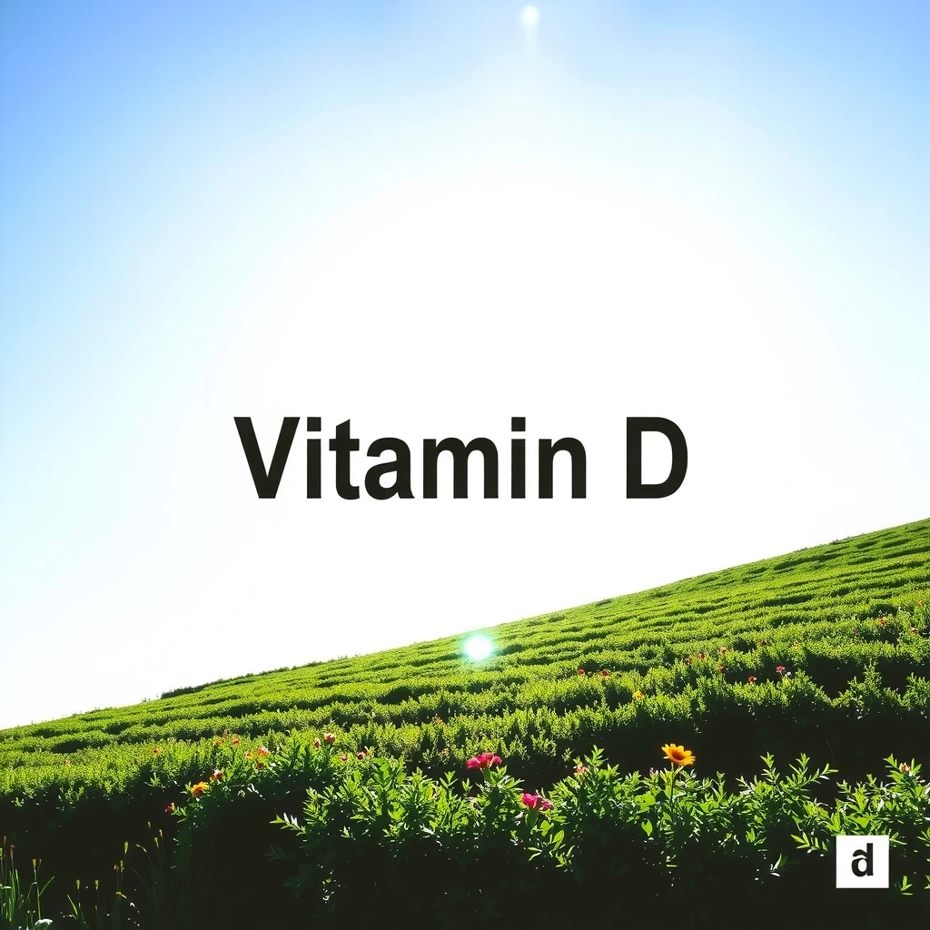 Sol brillante sobre un campo verde, representando la Vitamina D.